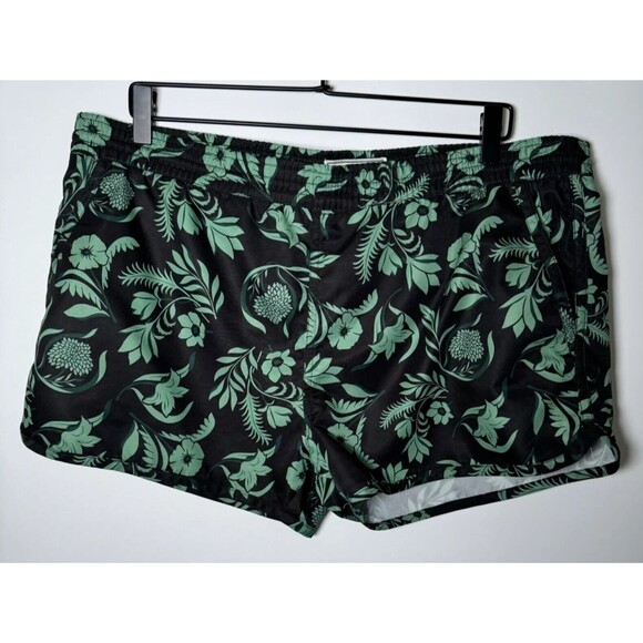 Ami Alexandre Mattiussi Swim Shorts Mens Medium Black Green Floral Print Lined